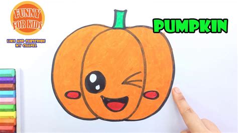 cute how to draw a pumpkin